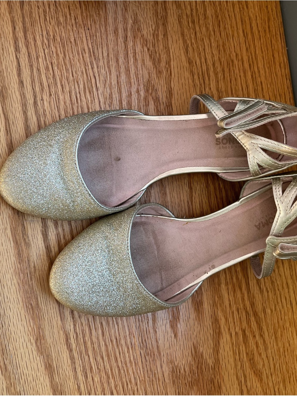 Gold Glitter D'Orsay Flats - Women's Dress Shoes